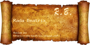 Rada Beatrix névjegykártya